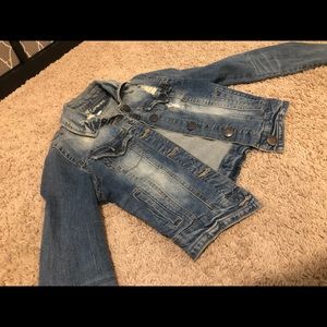 Wallflower Womens cropped jean jacket